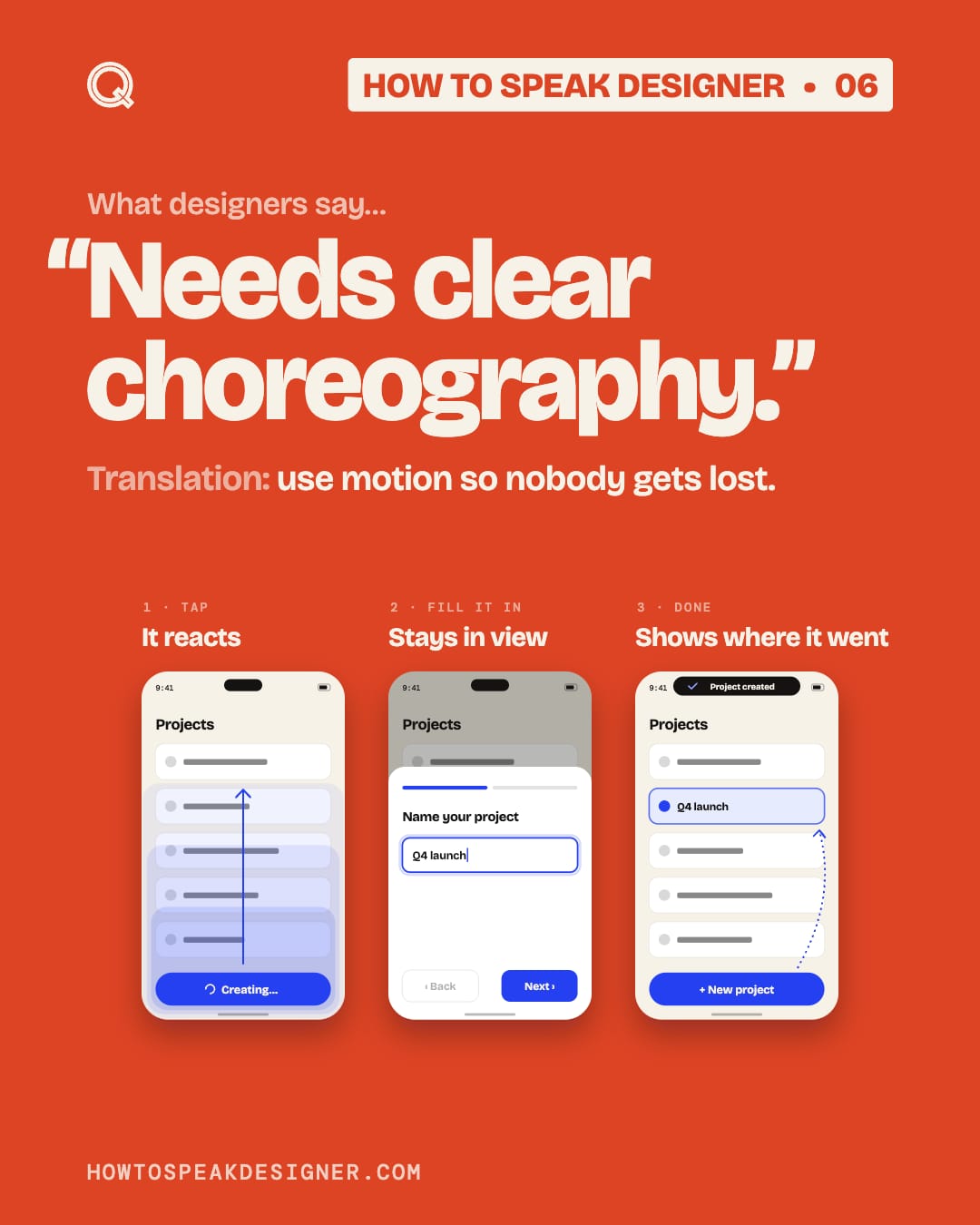 No. 06: Needs clear choreography.