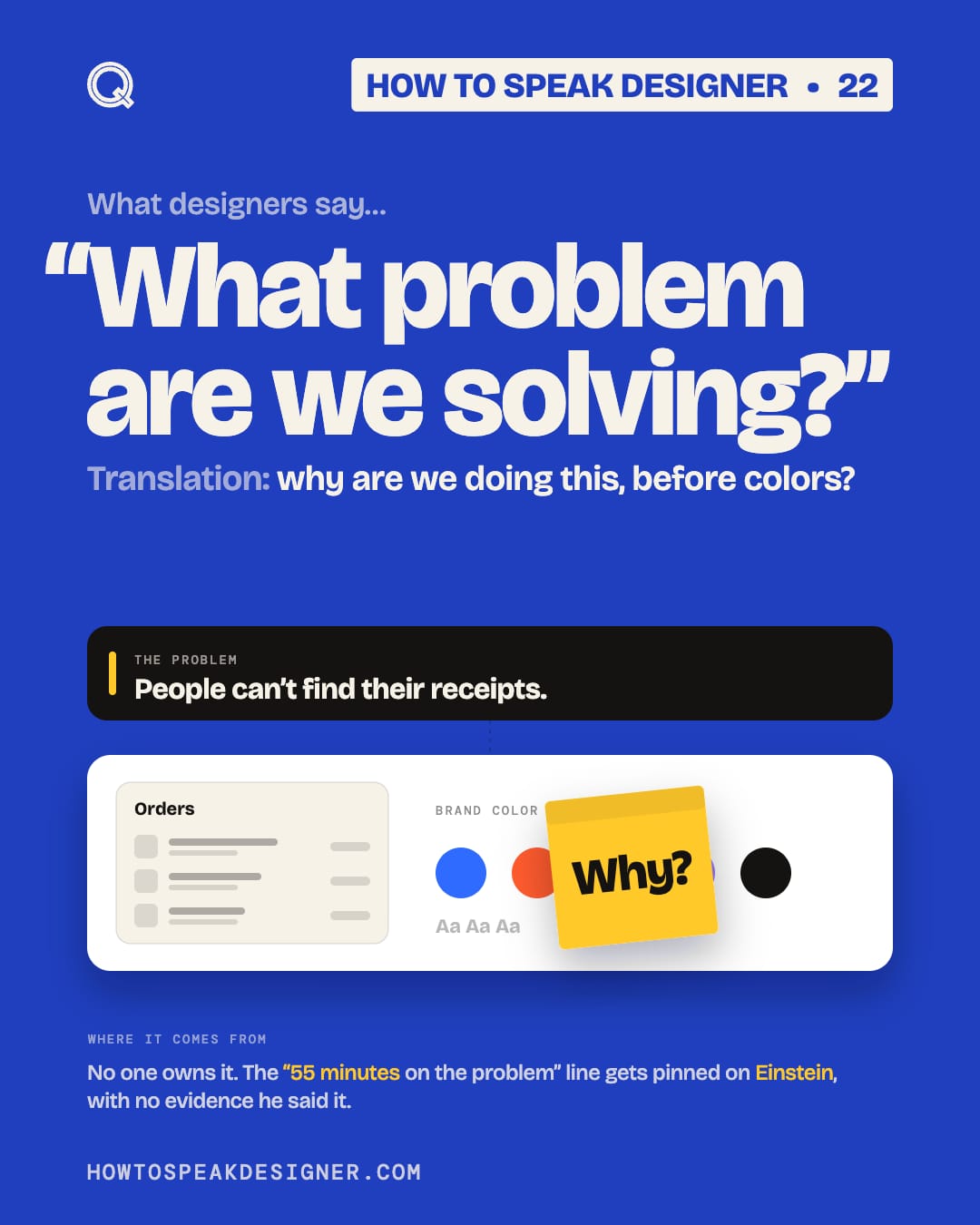 No. 22: “What problem are we solving?”