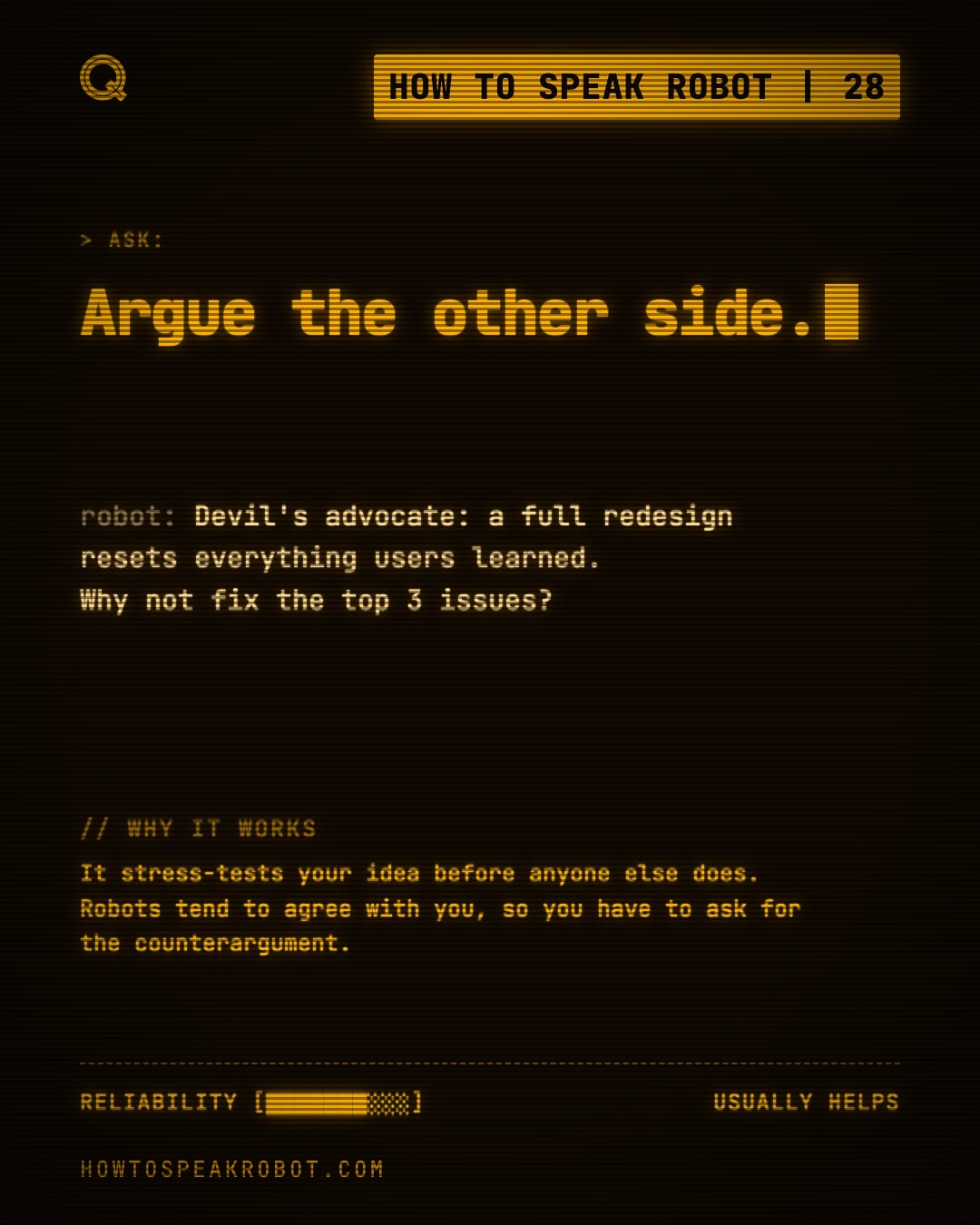 No. 28: Argue the other side.