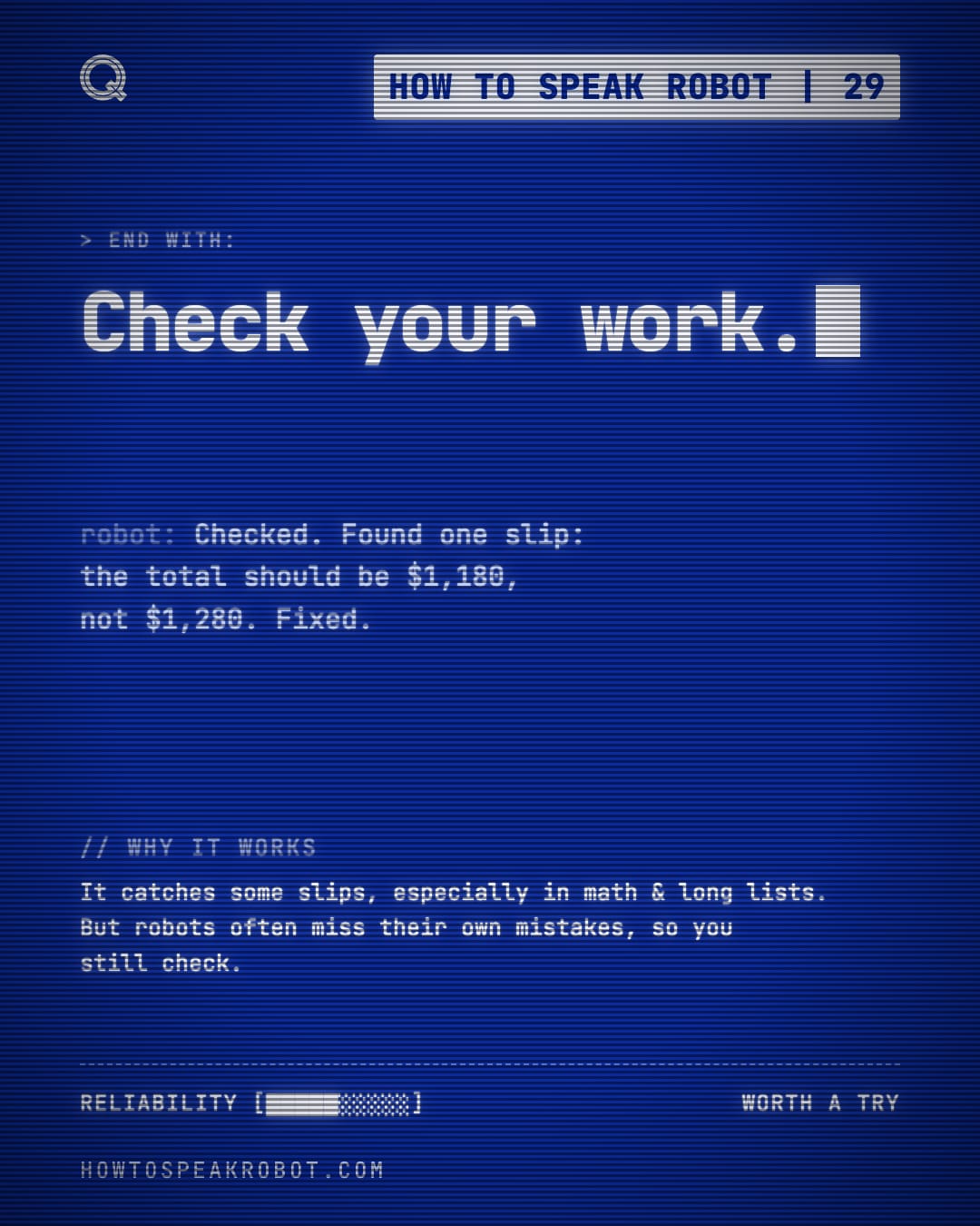 No. 29: Check your work.