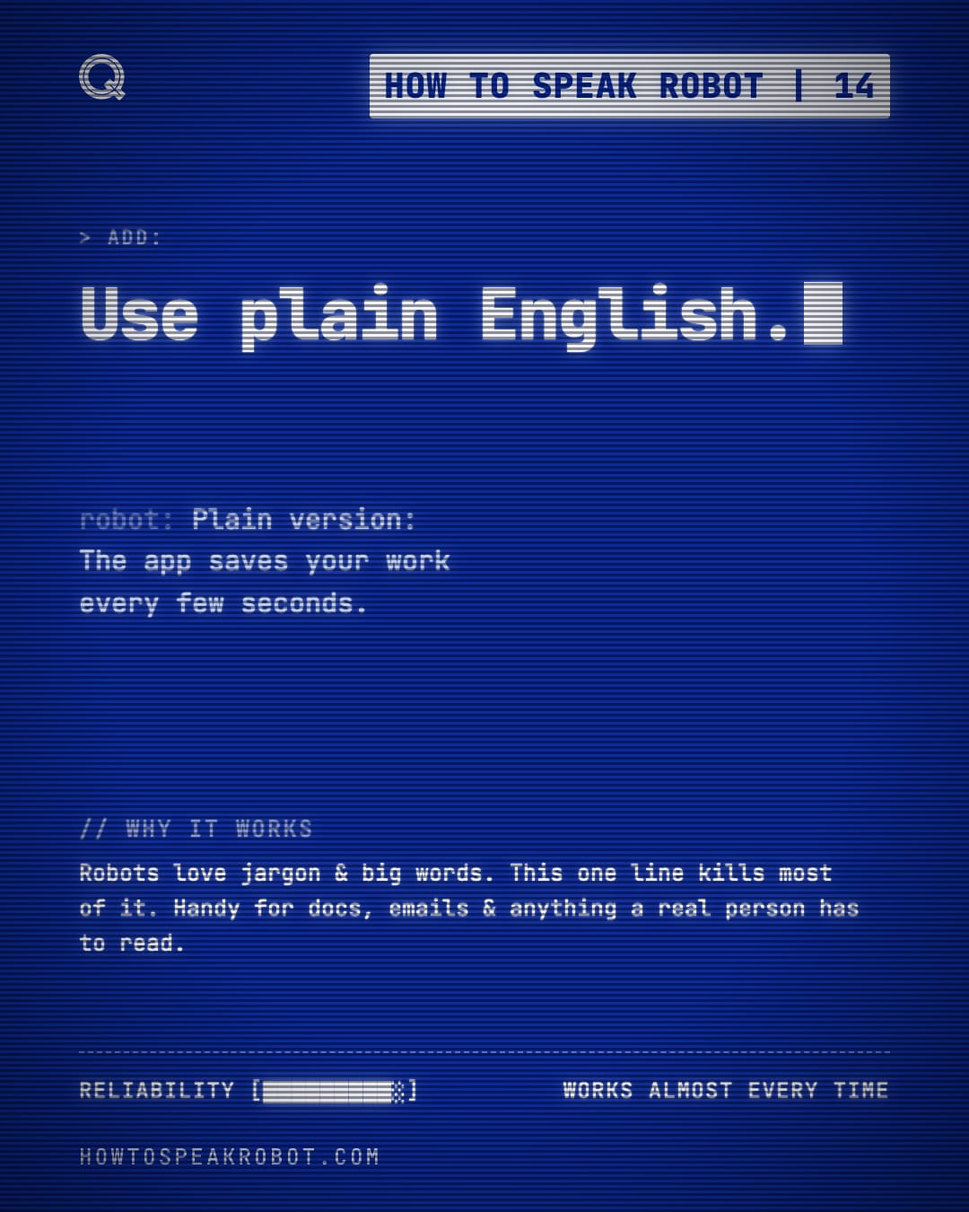 No. 14: Use plain English.