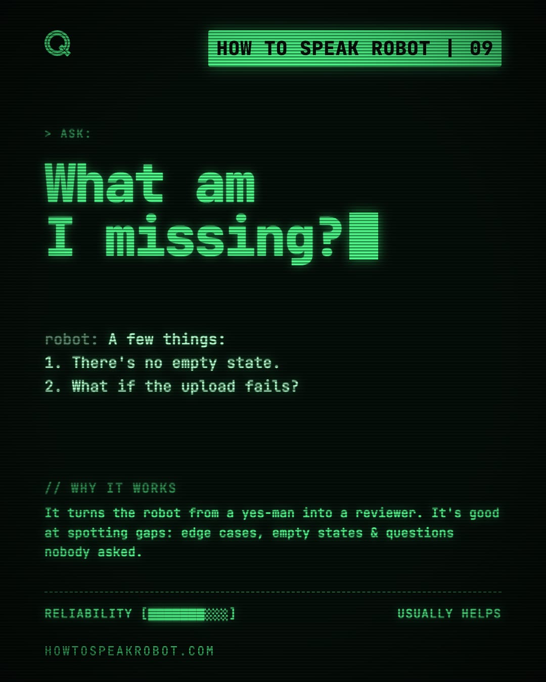 No. 09: What am I missing?